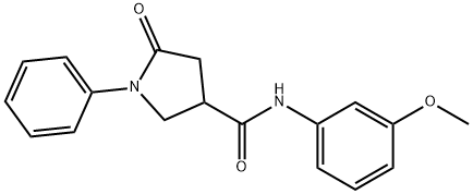 N-(3-methoxyphenyl)-5-oxo-1-phenyl-3-pyrrolidinecarboxamide 구조식 이미지