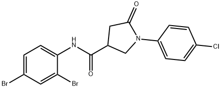 1-(4-chlorophenyl)-N-(2,4-dibromophenyl)-5-oxo-3-pyrrolidinecarboxamide Structure