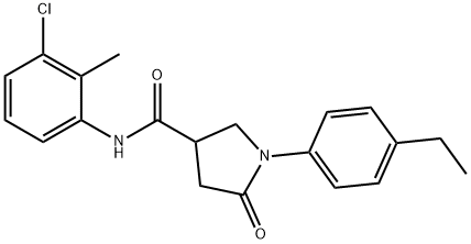 N-(3-chloro-2-methylphenyl)-1-(4-ethylphenyl)-5-oxo-3-pyrrolidinecarboxamide 구조식 이미지