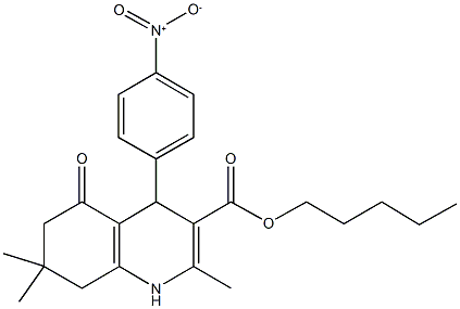 pentyl 4-{4-nitrophenyl}-2,7,7-trimethyl-5-oxo-1,4,5,6,7,8-hexahydroquinoline-3-carboxylate 구조식 이미지