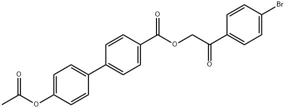 2-(4-bromophenyl)-2-oxoethyl 4'-(acetyloxy)[1,1'-biphenyl]-4-carboxylate Structure