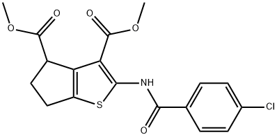 dimethyl 2-[(4-chlorobenzoyl)amino]-5,6-dihydro-4H-cyclopenta[b]thiophene-3,4-dicarboxylate Structure