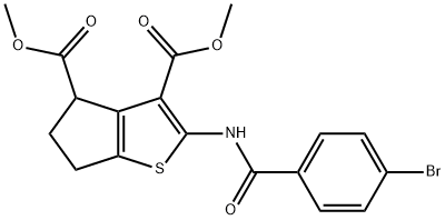 dimethyl 2-[(4-bromobenzoyl)amino]-5,6-dihydro-4H-cyclopenta[b]thiophene-3,4-dicarboxylate 구조식 이미지