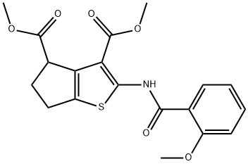 dimethyl 2-[(2-methoxybenzoyl)amino]-5,6-dihydro-4H-cyclopenta[b]thiophene-3,4-dicarboxylate 구조식 이미지