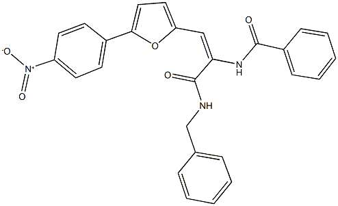 N-[1-[(benzylamino)carbonyl]-2-(5-{4-nitrophenyl}-2-furyl)vinyl]benzamide 구조식 이미지