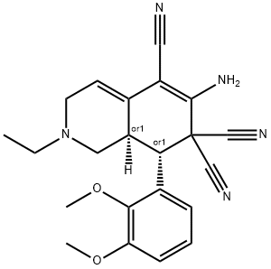6-amino-8-(2,3-dimethoxyphenyl)-2-ethyl-2,3,8,8a-tetrahydro-5,7,7(1H)-isoquinolinetricarbonitrile 구조식 이미지