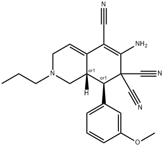 6-amino-8-(3-methoxyphenyl)-2-propyl-2,3,8,8a-tetrahydro-5,7,7(1H)-isoquinolinetricarbonitrile Structure
