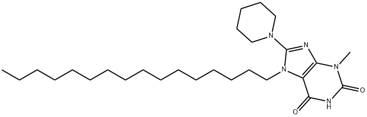 7-hexadecyl-3-methyl-8-(1-piperidinyl)-3,7-dihydro-1H-purine-2,6-dione 구조식 이미지