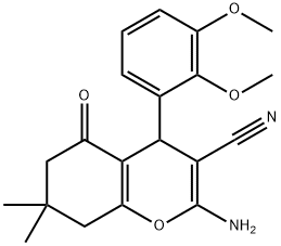 2-amino-4-(2,3-dimethoxyphenyl)-7,7-dimethyl-5-oxo-5,6,7,8-tetrahydro-4H-chromene-3-carbonitrile 구조식 이미지