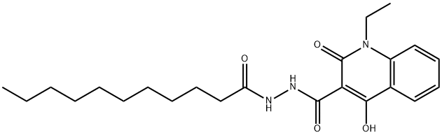 1-ethyl-4-hydroxy-2-oxo-N'-undecanoyl-1,2-dihydroquinoline-3-carbohydrazide Structure