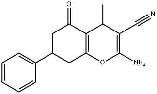 2-amino-4-methyl-5-oxo-7-phenyl-5,6,7,8-tetrahydro-4H-chromene-3-carbonitrile 구조식 이미지