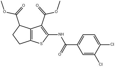 dimethyl 2-[(3,4-dichlorobenzoyl)amino]-5,6-dihydro-4H-cyclopenta[b]thiophene-3,4-dicarboxylate 구조식 이미지