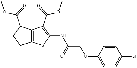 dimethyl 2-{[(4-chlorophenoxy)acetyl]amino}-5,6-dihydro-4H-cyclopenta[b]thiophene-3,4-dicarboxylate 구조식 이미지