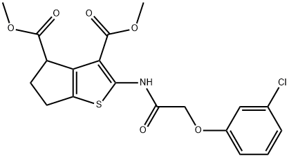 dimethyl 2-{[(3-chlorophenoxy)acetyl]amino}-5,6-dihydro-4H-cyclopenta[b]thiophene-3,4-dicarboxylate 구조식 이미지