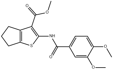 methyl 2-[(3,4-dimethoxybenzoyl)amino]-5,6-dihydro-4H-cyclopenta[b]thiophene-3-carboxylate Structure