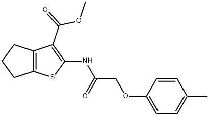 methyl 2-{[(4-methylphenoxy)acetyl]amino}-5,6-dihydro-4H-cyclopenta[b]thiophene-3-carboxylate Structure