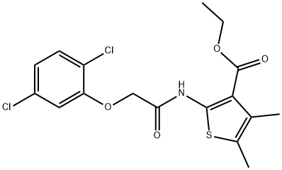 ethyl 2-{[(2,5-dichlorophenoxy)acetyl]amino}-4,5-dimethyl-3-thiophenecarboxylate Structure