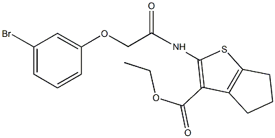 ethyl 2-{[(3-bromophenoxy)acetyl]amino}-5,6-dihydro-4H-cyclopenta[b]thiophene-3-carboxylate Structure