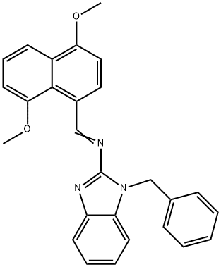 N-(1-benzyl-1H-benzimidazol-2-yl)-N-[(4,8-dimethoxy-1-naphthyl)methylene]amine Structure