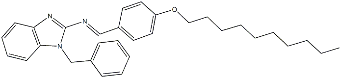 N-(1-benzyl-1H-benzimidazol-2-yl)-N-[4-(decyloxy)benzylidene]amine 구조식 이미지