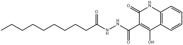 N'-decanoyl-4-hydroxy-2-oxo-1,2-dihydroquinoline-3-carbohydrazide 구조식 이미지