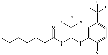 N-{2,2,2-trichloro-1-[2-chloro-5-(trifluoromethyl)anilino]ethyl}heptanamide Structure