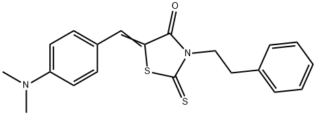 5-[4-(dimethylamino)benzylidene]-3-(2-phenylethyl)-2-thioxo-1,3-thiazolidin-4-one 구조식 이미지