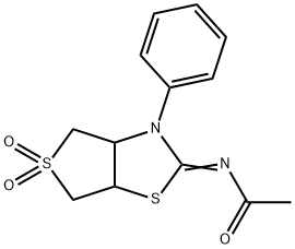 N-(5,5-dioxido-3-phenyltetrahydrothieno[3,4-d][1,3]thiazol-2(3H)-ylidene)acetamide Structure