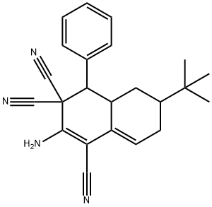 2-amino-6-tert-butyl-4-phenyl-4a,5,6,7-tetrahydro-1,3,3(4H)-naphthalenetricarbonitrile 구조식 이미지