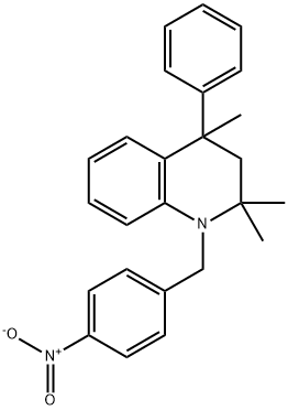 1-{4-nitrobenzyl}-2,2,4-trimethyl-4-phenyl-1,2,3,4-tetrahydroquinoline 구조식 이미지