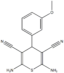 2,6-diamino-4-(3-methoxyphenyl)-4H-thiopyran-3,5-dicarbonitrile Structure