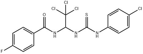 4-fluoro-N-(2,2,2-trichloro-1-{[(4-chloroanilino)carbothioyl]amino}ethyl)benzamide 구조식 이미지