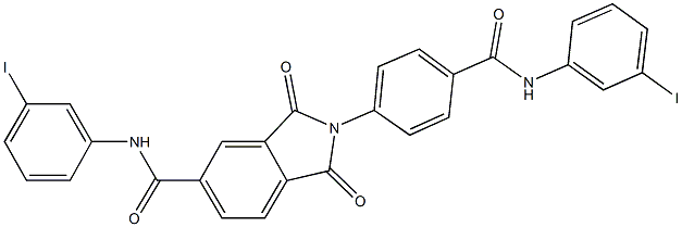 2-{4-[(3-iodoanilino)carbonyl]phenyl}-N-(3-iodophenyl)-1,3-dioxo-5-isoindolinecarboxamide 구조식 이미지