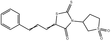 3-(1,1-dioxidotetrahydro-3-thienyl)-5-(3-phenyl-2-propenylidene)-2-thioxo-1,3-thiazolidin-4-one Structure