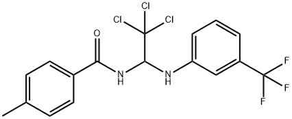 4-methyl-N-{2,2,2-trichloro-1-[3-(trifluoromethyl)anilino]ethyl}benzamide 구조식 이미지