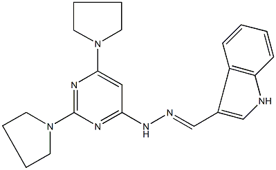 1H-indole-3-carbaldehyde (2,6-dipyrrolidin-1-ylpyrimidin-4-yl)hydrazone 구조식 이미지