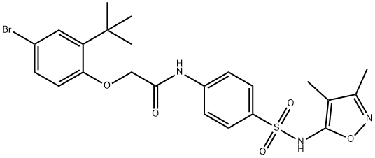 2-(4-bromo-2-tert-butylphenoxy)-N-(4-{[(3,4-dimethyl-5-isoxazolyl)amino]sulfonyl}phenyl)acetamide 구조식 이미지