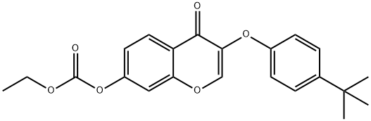 3-(4-tert-butylphenoxy)-4-oxo-4H-chromen-7-yl ethyl carbonate Structure