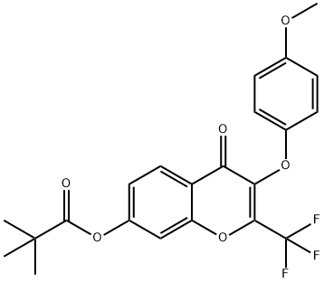 3-(4-methoxyphenoxy)-4-oxo-2-(trifluoromethyl)-4H-chromen-7-yl pivalate Structure