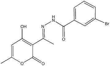3-bromo-N'-[1-(4-hydroxy-6-methyl-2-oxo-2H-pyran-3-yl)ethylidene]benzohydrazide Structure