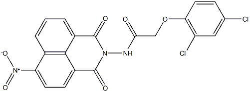 2-(2,4-dichlorophenoxy)-N-(6-nitro-1,3-dioxo-1H-benzo[de]isoquinolin-2(3H)-yl)acetamide 구조식 이미지