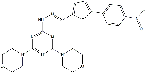 5-{4-nitrophenyl}-2-furaldehyde [4,6-di(4-morpholinyl)-1,3,5-triazin-2-yl]hydrazone Structure