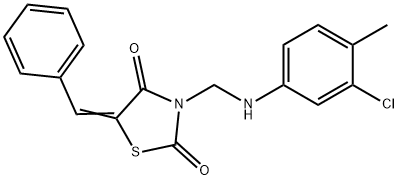 5-benzylidene-3-[(3-chloro-4-methylanilino)methyl]-1,3-thiazolidine-2,4-dione Structure