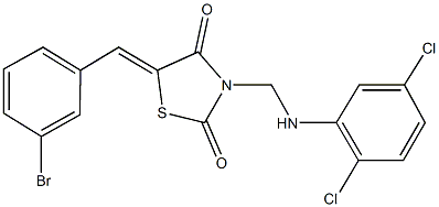 5-(3-bromobenzylidene)-3-[(2,5-dichloroanilino)methyl]-1,3-thiazolidine-2,4-dione Structure