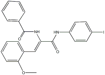 N-[1-[(4-iodoanilino)carbonyl]-2-(2-methoxyphenyl)vinyl]benzamide 구조식 이미지