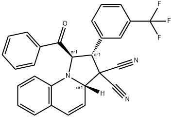 1-benzoyl-2-[3-(trifluoromethyl)phenyl]-1,2-dihydropyrrolo[1,2-a]quinoline-3,3(3aH)-dicarbonitrile 구조식 이미지