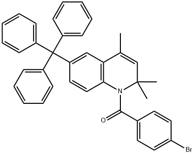 1-(4-bromobenzoyl)-2,2,4-trimethyl-6-trityl-1,2-dihydroquinoline 구조식 이미지