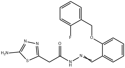 2-(5-amino-1,3,4-thiadiazol-2-yl)-N'-{2-[(2-fluorobenzyl)oxy]benzylidene}acetohydrazide 구조식 이미지