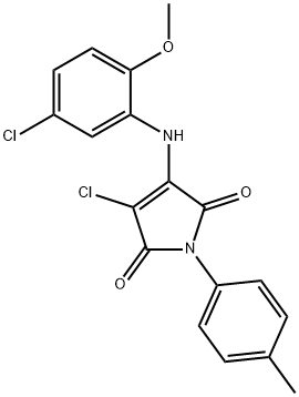 3-chloro-4-(5-chloro-2-methoxyanilino)-1-(4-methylphenyl)-1H-pyrrole-2,5-dione Structure