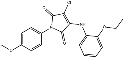 3-chloro-4-(2-ethoxyanilino)-1-(4-methoxyphenyl)-1H-pyrrole-2,5-dione 구조식 이미지